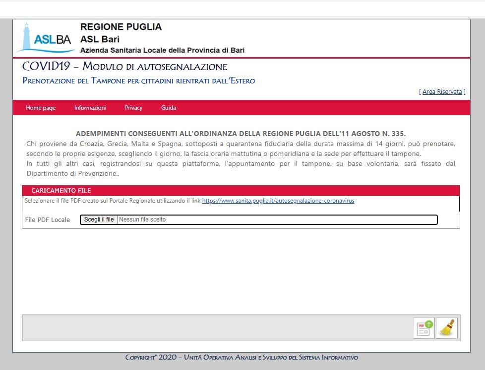 Asl Bari Ecco La Piattaforma Web Per Prenotare Il Tampone Dopo I Rientri Da Zone A Rischio La Gazzetta Del Mezzogiorno