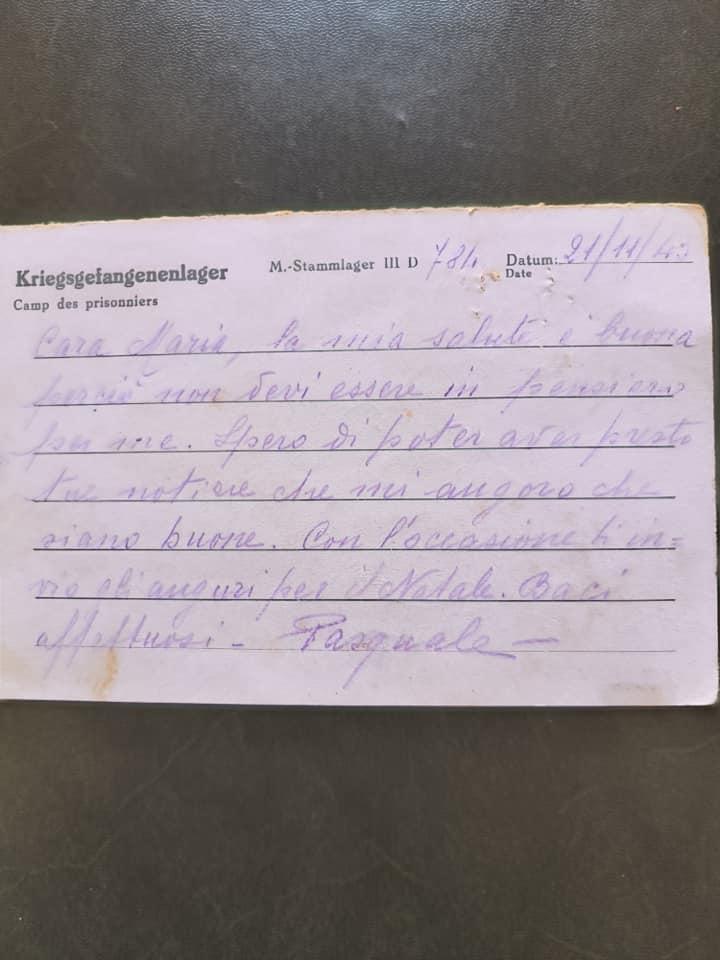 Scrisse a moglie da campo prigionia, lettera arriva dopo 80 ...