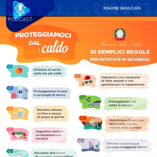 Basilicata in podcast: caldo, le regole per un'estate in sicurezza