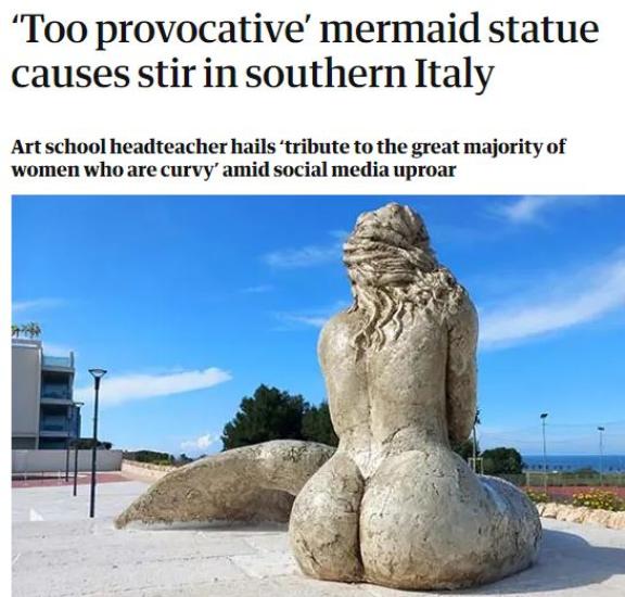 La statua della sirenetta «provocante» di Monopoli finisce sul The Guardian