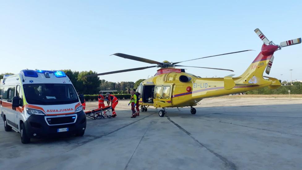 Incidente a Borgo Mezzanone, uomo con ustioni sul 20% del corpo trasportato in elicottero da Foggia a Brindisi