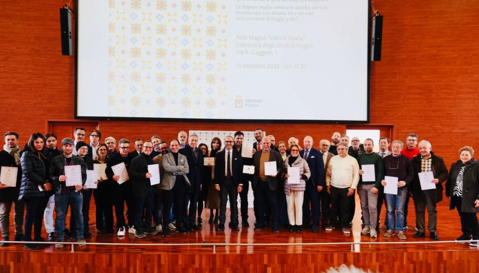 La Regione Puglia premia 68 negozi storici delle province Foggia e Bat