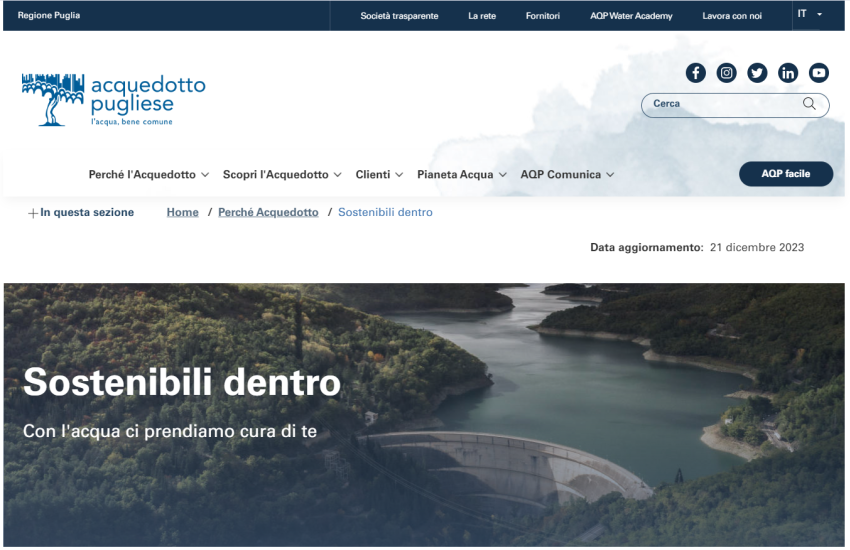 Acquedotto Pugliese, il nuovo portale è più green e veloce