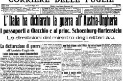La prima pagina storica del 24 maggio 1915: L'Italia ha dichiarato la guerra all'Austria-Ungheria