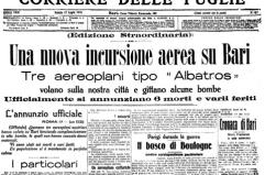 La prima pagina storica del 17 luglio 1915: Una nuova invasione aerea su Bari