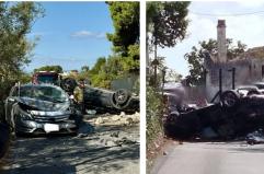 Incidente a Taranto: Maserati si ribalta dopo lo scontro con una Mercedes in via San Domenico