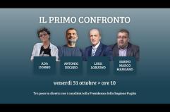 Puglia, i 4 candidati presidenti si confrontano nel dibattito della «Gazzetta» SEGUI LA DIRETTA Puglia, i 4 candidati presidenti si confrontano nel dibattito della «Gazzetta» SEGUI LA DIRETTA