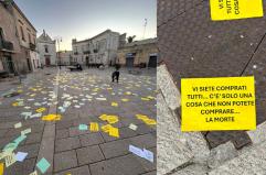 «Avete superato Totò Riina»: mistero a Veglie, nella notte piazza Umberto invasa da volantini d'odio