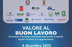 «Valore al Buon Lavoro»: a Lecce istituzioni, sindacati e imprese unite contro il dumping contrattuale