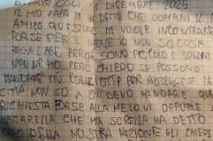 La letterina di Giovanni, 9 anni: «Per Natale chiedo più poliziotti per proteggere la mia Foggia»