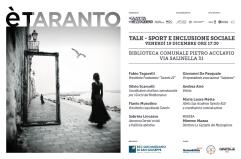 &Egrave; Taranto, ecco il talk &laquo;Sport e inclusione sociale&raquo;: sul potere educativo dello sport