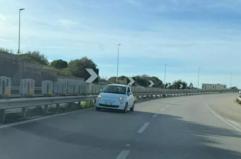 Bari, auto contromano sulla statale verso Palese, tassista la evita e allerta polizia locale