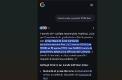 Il Comune di Bari pubblica un bando per l'edilizia popolare a marzo... ma non &egrave; vero