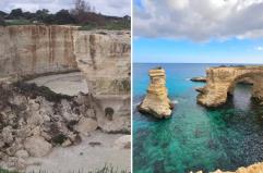 Maltempo, si sbriciola in mare l'arco di Sant'Andrea: &laquo;Un colpo al cuore&raquo;. Era uno dei tratti di costa pi&ugrave; iconici del Salento