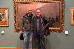 Claudio Bisio in visita alla Pinacoteca Giacquinto di Bari