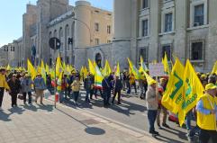 Bari, sul lungomare la protesta di agricoltori e allevatori: &laquo;Costi alle stelle e campagne al collasso&raquo;