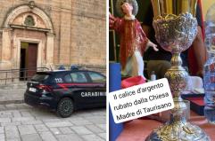 Taurisano, furto nella Chiesa Madre: ladri entrano in sacrestia e rubano calice da 4mila euro