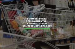 Boom dei prezzi degli alimentari: secondo l'ISTAT saliti del 30% dal 2019