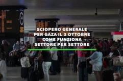 Sciopero generale per Gaza il 3 ottobre, come funziona settore per settore