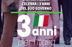 Giorgia Meloni celebra i 3 anni del suo governo