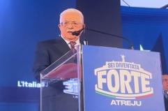 Roma, il presidente dell'Anp Abu Mazen parla dal palco di Atreju