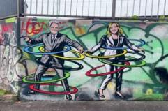 Mattarella, Meloni e Trump nei murales "olimpici" di aleXsandro Palombo