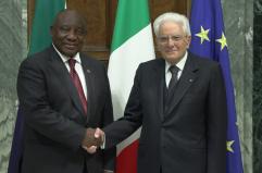 Mattarella incontra il presidente del Sudafrica Ramaphosa