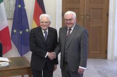 Mattarella a colloquio con Steinmeier a Palazzo Belleuve, a Berlino