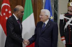 Mattarella ha ricevuto il Presidente di Singapore Tharman Shanmugaratnam