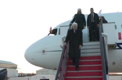 Il Presidente Mattarella arriva all'aeroporto di Salamanca