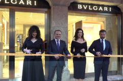 Luisa Ranieri a Taormina per il taglio del nastro della nuova boutique Bvlgari