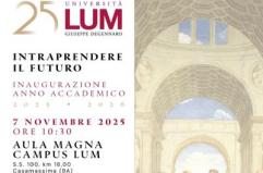 Università Lum, venerdì 7 novembre cerimonia di inaugurazione anno accademico Università Lum, venerdì 7 novembre cerimonia di inaugurazione anno accademico