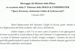 Crosetto: "Fondali marini e spazio orbitale nuovi snodi essenziali per sicurezza"