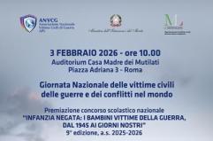 &nbsp; Roma, domani ad Auditorium Casa Madre Mutilati celebrazione Giornata vittime civili
