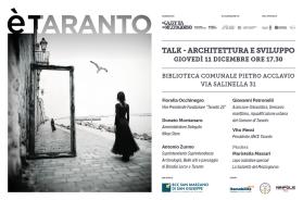 A «È Taranto» si parla di architettura e sviluppo: una città che vive nel continuo gesto di reinventarsi A «È Taranto» si parla di architettura e sviluppo: una città che vive nel continuo gesto di reinventarsi