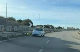 Bari, auto contromano sulla statale verso Palese, tassista la evita e allerta polizia locale