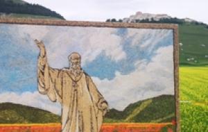 Quadro S. Benedetto con legumi e cereali a Castelluccio