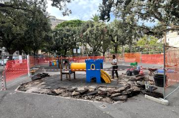 Bari, inaugurata la nuova area giochi di piazza Umberto: entro settembre pronta la seconda parte