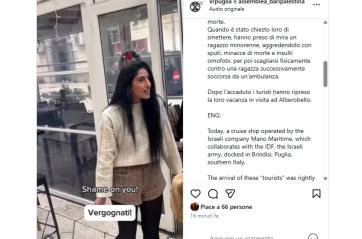 Brindisi, tensioni in centro dopo lo sbarco dei crocieristi: segnalata un’aggressione ai danni di giovani filopalestinesi