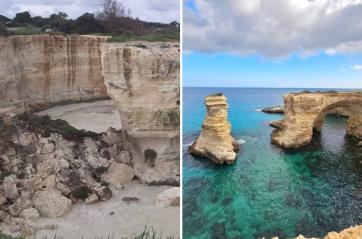Maltempo, si sbriciola in mare l'arco di Sant'Andrea: &laquo;Un colpo al cuore&raquo;. Era uno dei tratti di costa pi&ugrave; iconici del Salento