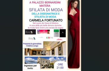 Moda e identità lucana in scena nei Sassi di Matera: Palazzo Bernardini ospita la grande sfilata di Carmela Fortunato