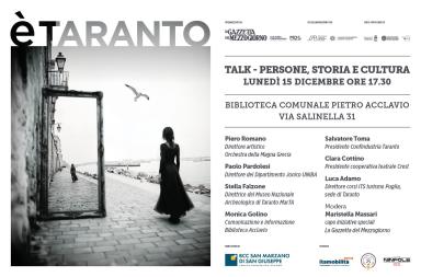 A &laquo;&Egrave; Taranto&raquo; un nuovo talk su persone, storia e cultura: cos'&egrave; l'eredit&agrave; di una citt&agrave;