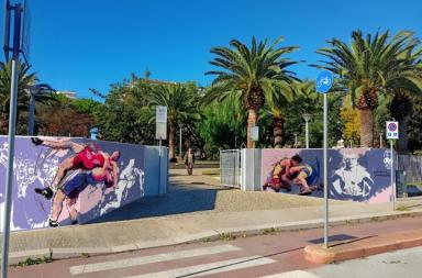 Retake Bari celebra la lotta greco-romana: al Giardino Morvillo il 43&deg; murale tra arte e giovani campioni
