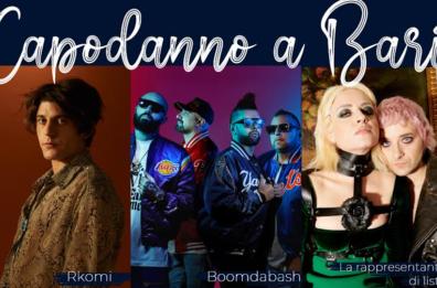Capodanno in piazza, a Bari arrivano la Rappresentante di Lista, Boomdabash e Rkomi