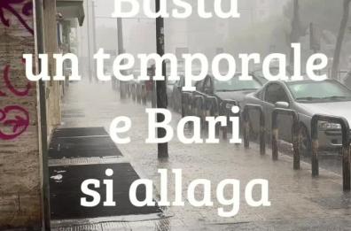 Bomba d'acqua a Bari: strade come fiumi, per attraversarle non basta l'auto
