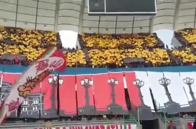Bari calcio, la coreografia della Curva Nord allo stadio San Nicola