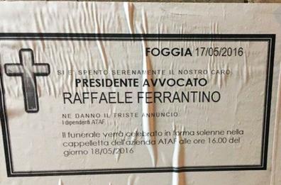Foggia, testa d'agnello
lasciata in un pacco
minaccia a presidente Ataf