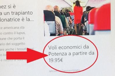 Si vola da Milano a Potenza
la «bufala» dei siti internet