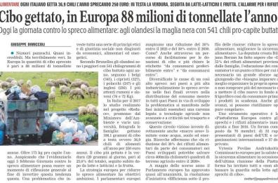 No dell'Ue al cibo sprecato