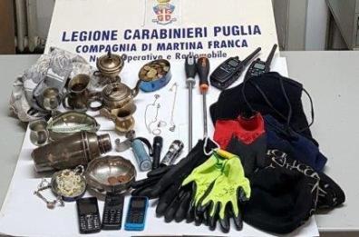Carosino, quattro ladri baresi
in trasferta arrestati dai Cc
